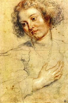 Peter Paul Rubens : Head and Right Hand of a Woman